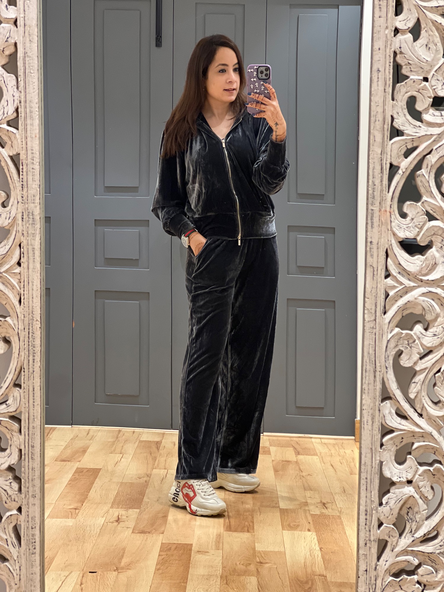 Luxe Velvet Geometric Ensemble Co-ord Set main image 1